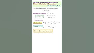 Higher-order ODE: Method of Variation of Parameters Worked Example 1 #variationofparameters