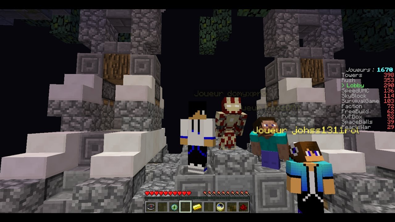 Minecraft pc rush 2v2 "on peus gagner ah nn johss et avec moi😉 "