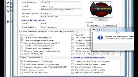 How to Change the OEM Information in Windows Vista / 7   [HQ]