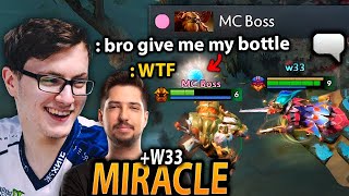 MIRACLE and W33 start VOICE CHAT on STREAM vs Nigma MIKEY dota 2