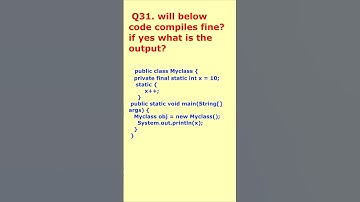 interview question 31. is below code compiles?  #javaprogramming #javaclass #interviewquestions