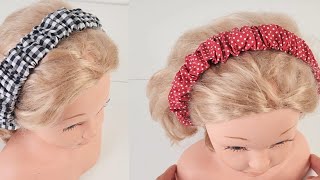 Clever way to sew headband from elastic band