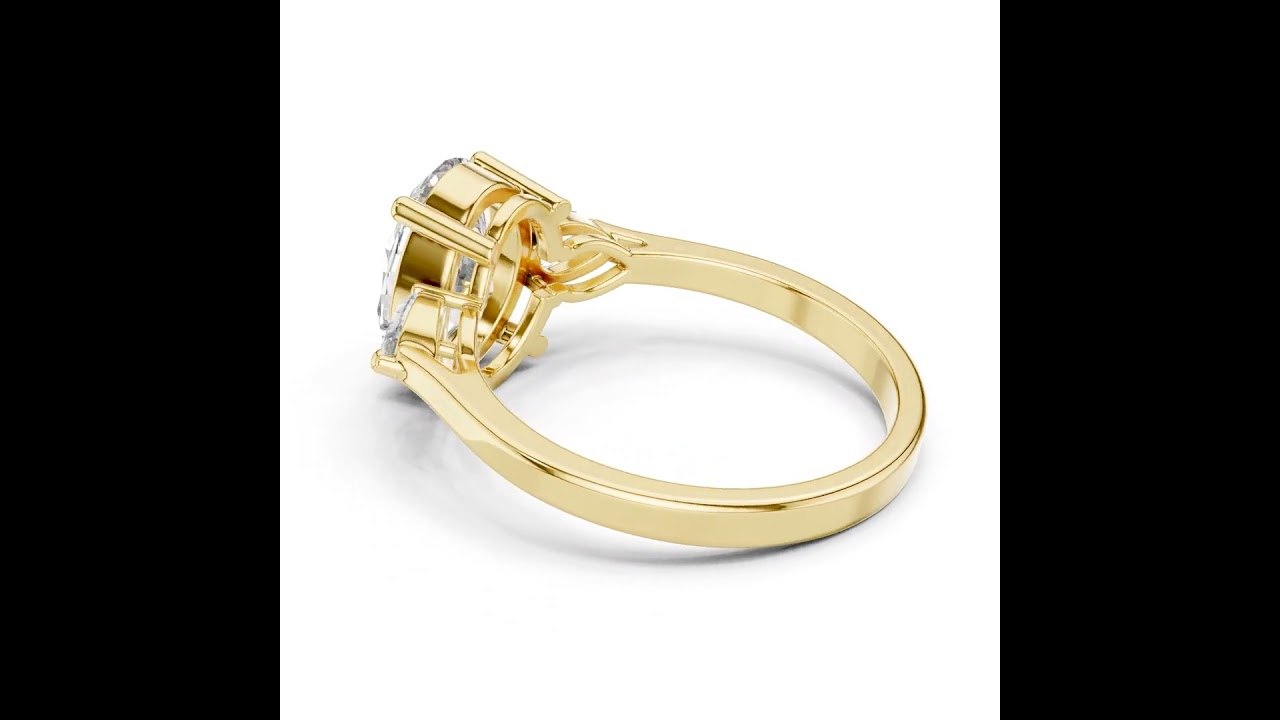 Oval Cut Diamond Elegant Three-Stone Wedding Ring