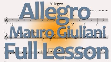 Mauro Giuliani Allegro: Full Lesson (free pdf/tab downloads)