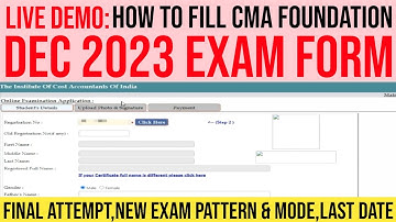 How To Fill CMA Foundation Dec 2023 Exam Form Full Process | Old & New Syllabus Exam Form