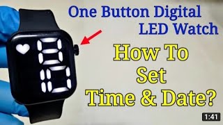 LED watch එක්ක time එක හරියට හදාගන්නෙ කොහොමද?| How to set time in one button LED watch? #ledwatch