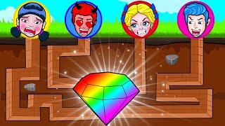 Rapunel Vs Vampire Who Will Find The Treasure Underground First? - Diy Paper & Craft