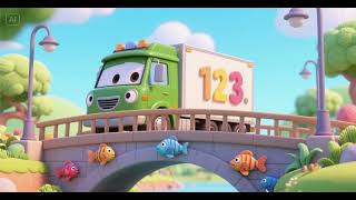 Counting Truck on the Bridge of Friendly Fish | Nursery Rhymes and Kids Songs