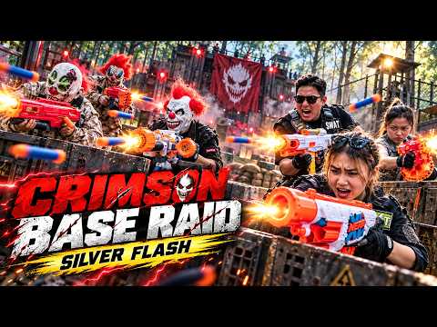 LTT Films : Silver Flash Warriors Nerf Guns Fight The Crimson Mask Syndicate Base Infiltration