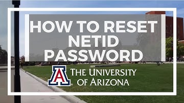 How to reset the UA Netid password