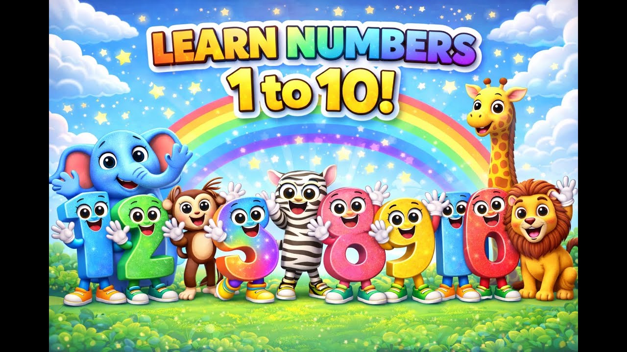 Learn Numbers 1 to 10 with Animals | Fun Counting Song for Kids & Toddlers