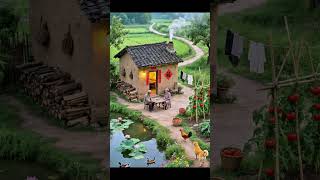Seasons of Family Farm Life: Rural Courtyard Meals &amp; Joy | Cozy Tradition #shorts #villagelife #love