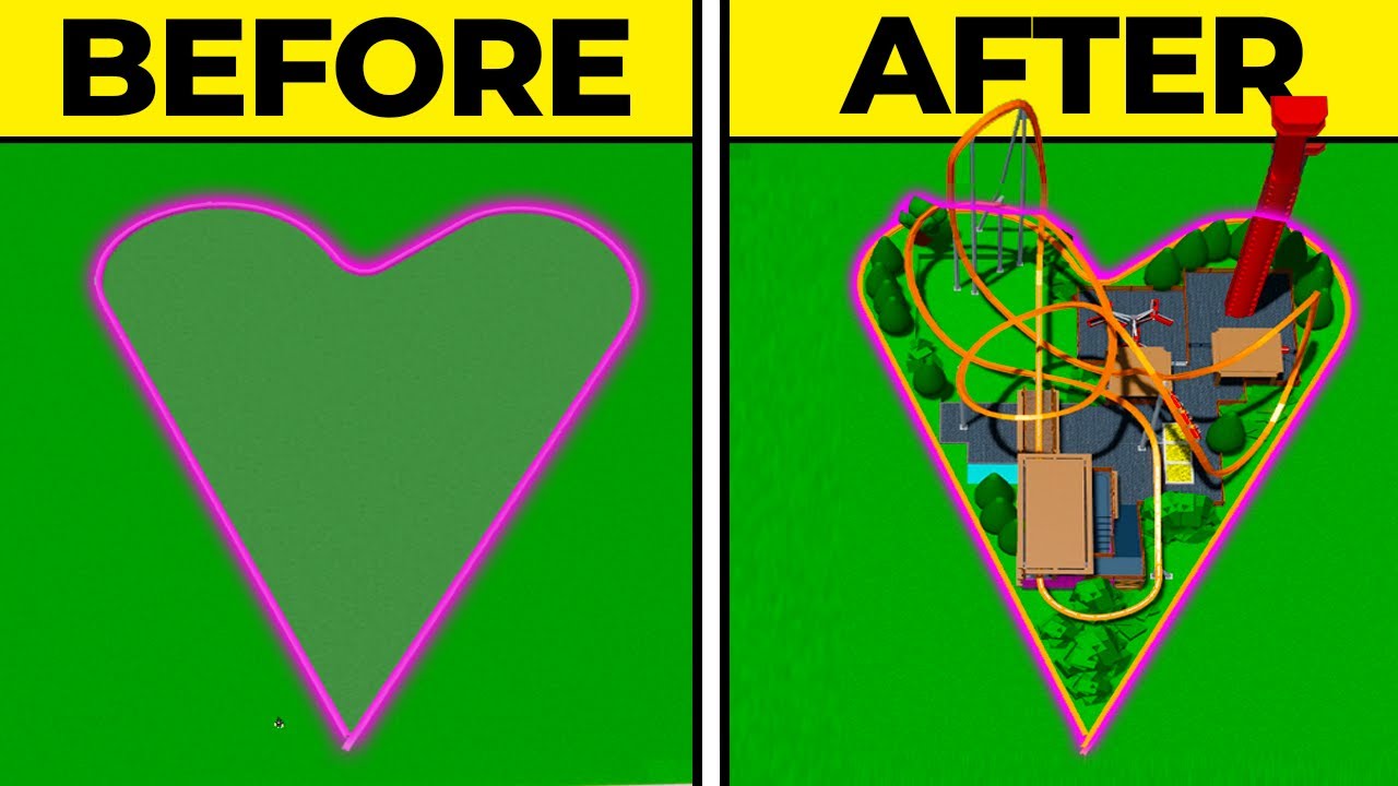 Building a HEART Theme Park Tycoon 2 PARK!