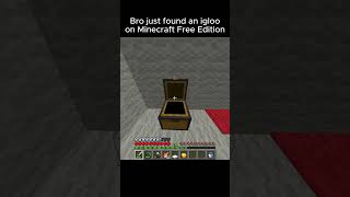 Bro just found an igloo on Minecraft Free Edition