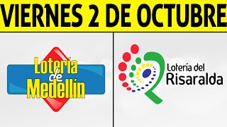 Resultados Lotería de MEDELLIN y RISARALDA Viernes 2 de Octubre de 2020 | PREMIO MAYOR 