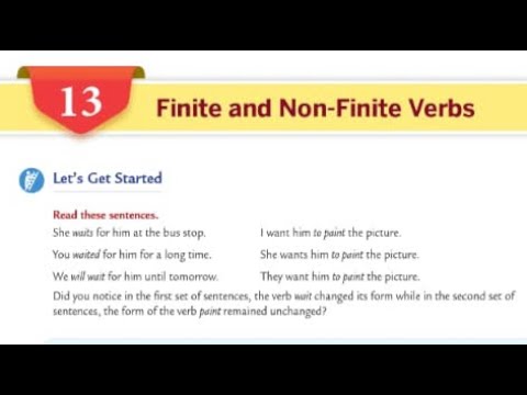 finite and non finite verbs ch 13 part 01 class 06 collins english grammar and composition youtube