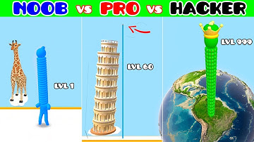 NOOB vs PRO vs HACKER in Long Neck Run 🗼 ULTRA HEIGHT my HERO! [New Update]