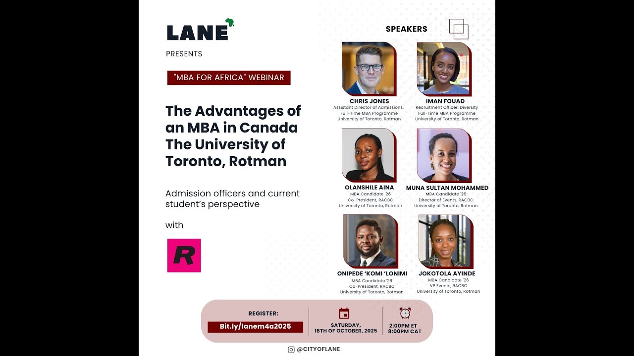 University of Toronto, Rotman School of Management MBA for Africa 2025 Session with City of LANE