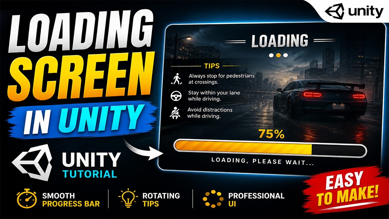 Unity Loading Screen Tutorial Create PRO Progress Bar + Tips UI (Easy ...