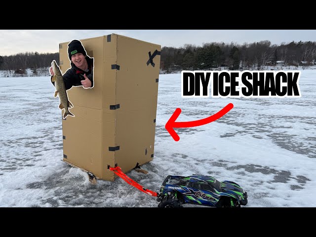 ambulance box made into ice fishing house Building a DIY Cardboard Ice Shack!