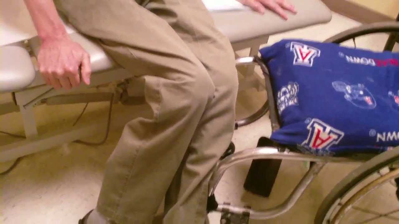Wheelchair style Exam Table Transfer & Wound Care Change to Hydrofera