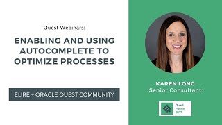 Enabling and Using Autocomplete to optimize processes