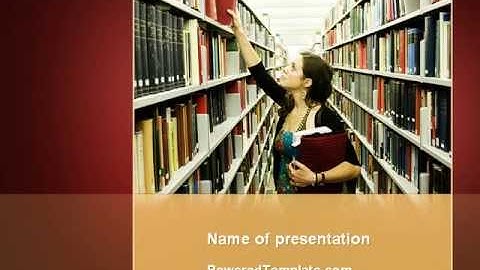 Free Bookshelves of Library PowerPoint Template by PoweredTemplate.com
