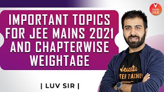 Important Topics For JEE Mains 2021 and Chapterwise Weightage  | JEE Chemistry | Vedantu JEE