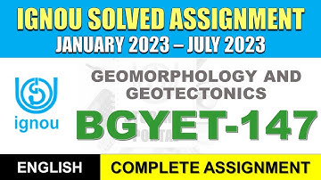BGYET 147 IGNOU Solved Assignment 2023 || bgyet-147 solved assignment || january 2023 to july 2023