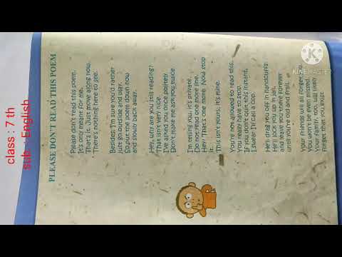 Class 7 Th Sub English Poem Please Don T Read This Poem Youtube Class 7 Th Sub English Poem Please Don T Read This Poem Youtube