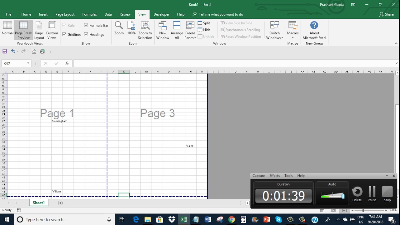 Excel Remove Page Breaks And Page Number Watermark From A Sheet Youtube