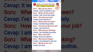 İngilizce Konuşmak Için Soru Cevap Cümleleri