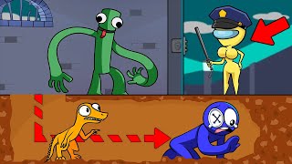 Rainbow Friends vs Among Us Prison Escape - Cartoon Animation
