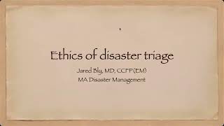 Ethics of Disaster Triage. Is Utilitarianism Really the Best?
