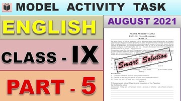 Model Activity Task CLASS 9 ENGLISH Part 5 | Class 9 Model Activity Task Part 5 English | #wbbse