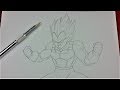 Drawing Tutorial: Sketching Vegeta Super Saiyan Blue | TolgArt