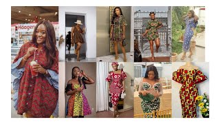 African prints short gown styles 2024/ Ankara puff sleeves dresses