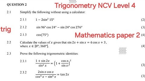 NCV Level 4 Trigonometry | Mathematics Paper 2 | November 2024 Exam Prep