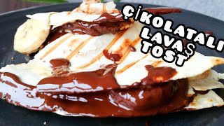 Tiktok Trendi Lavaş Tost Çikolata ve Muzlu 😋 Çikolata Şelalesi Eşliğinde Kahvaltı 🍫