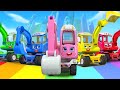 Ten excavators song  learning vehicles  car cartoon  kids cartoon  babybus  cars world