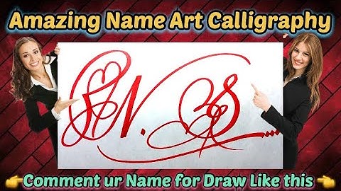 N.S Name Signature Calligraphy Status | How to Draw, Cursive Calligraphy with Cut Marker