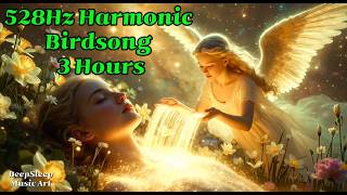 528Hz Harmonic Birdsong 3 Hours | Slow Harmonic Healing Music for Peaceful Night Rest