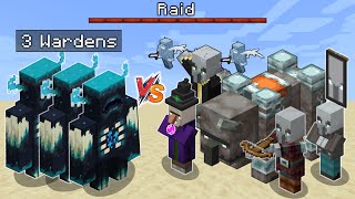 3 Wardens vs Raid - Hard Difficulty (Java Edition)