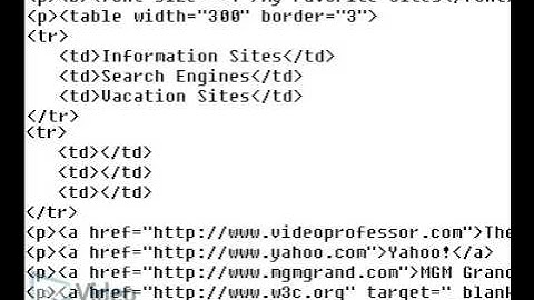 Video Professor: How to Build a Table in HTML
