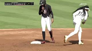 Alabama State vs #18 Florida State | Full College Softball 04/17/2024 screenshot 1