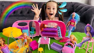 Barbie Kız Evcilik Videosu!Ada ile Barbie Oyunları!Barbie ve Chelsea Dream House Videoları,Kız Video