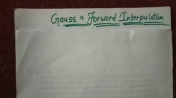 Gauss Forward Interpolation method....