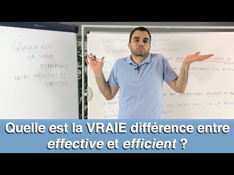 Vidéo: Différence Entre Efficace Et Efficient