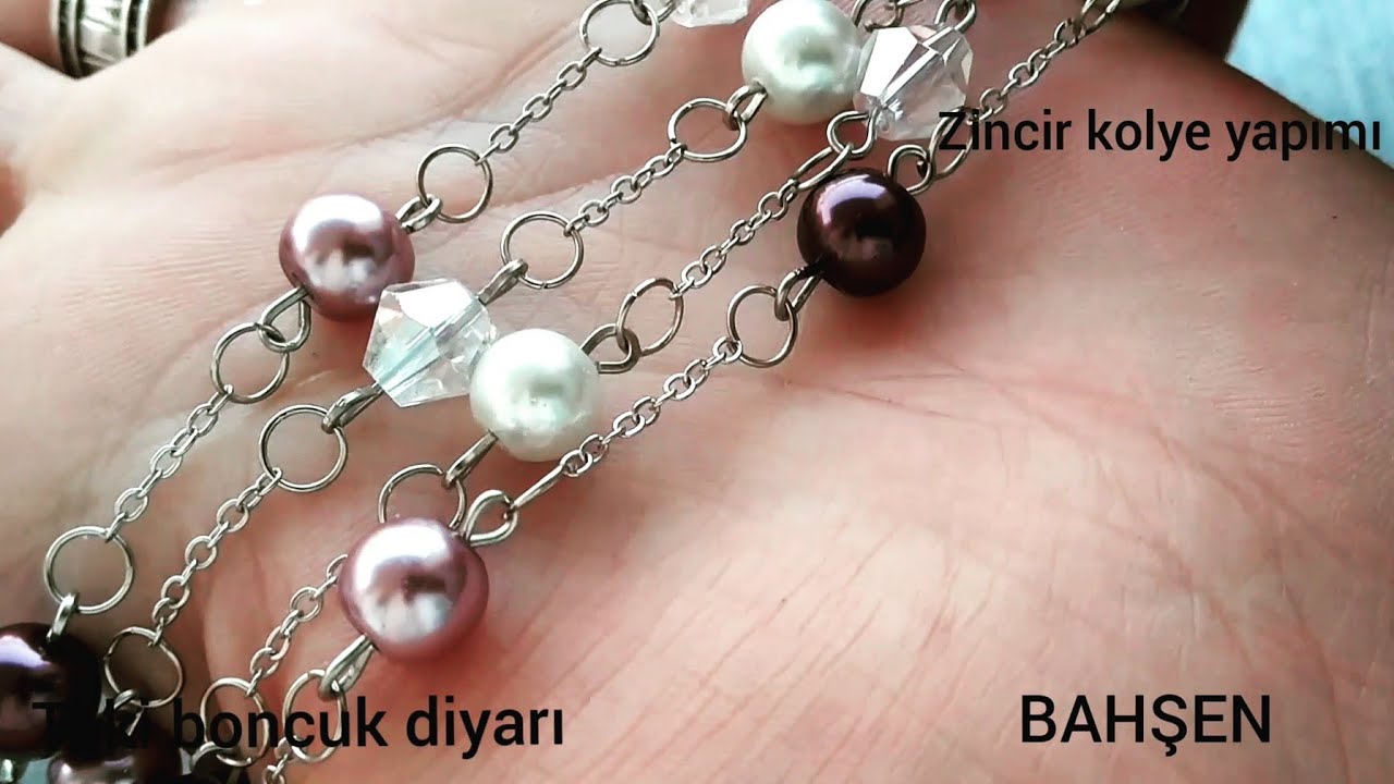 Çivi yöntemi ile zincir kolye yapımı /chain necklace making using nail method / цепочка с гвоздями