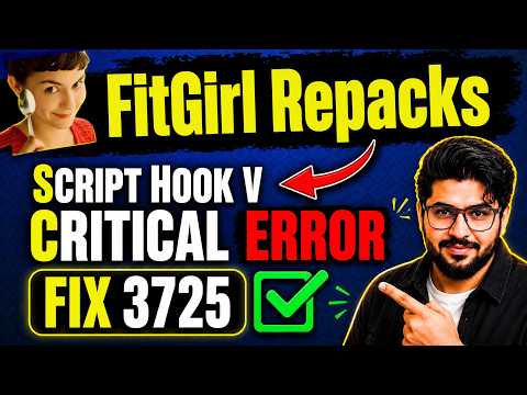 GTA 5 3725 Script Hook V Critical Error FIX (FitGirl Repack) ⚡ 100% Working Method ! GTA 5 MODS